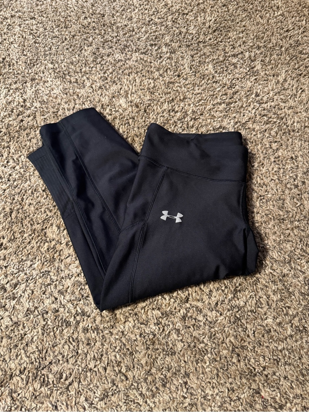 Under Armour Black Athletic Leggings with Reflective Logo